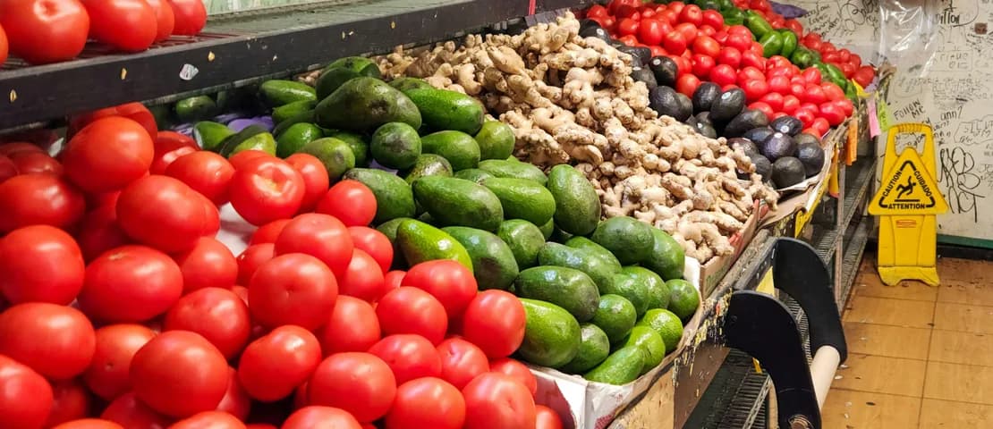 Illustrative photo: fresh produce in a grocery store